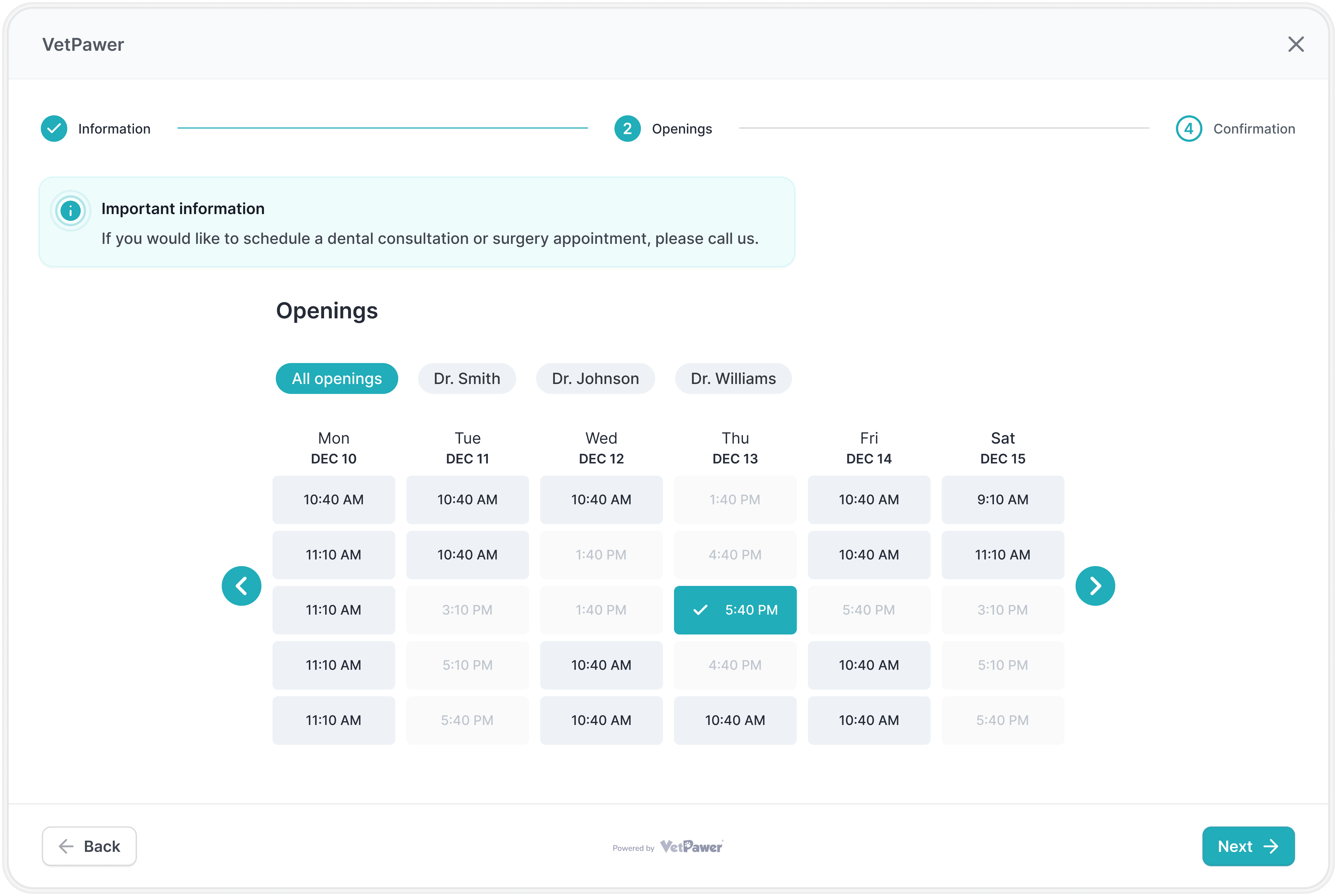 AVA Scheduler interface